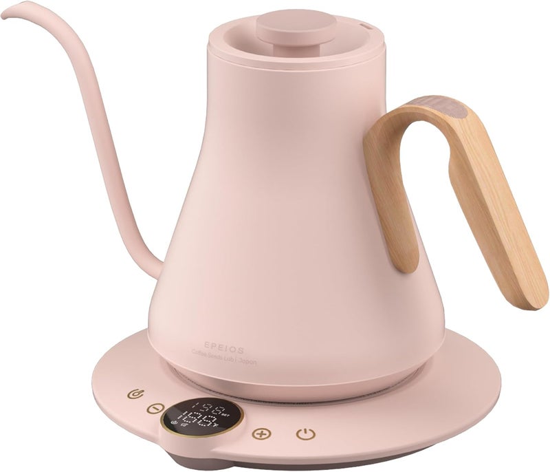 intasting Gooseneck Electric Kettle with ±1℉ Temperature Control for Pour Over Coffee & Tea, Quick Heating, BPA-Free Stainless Steel, Built-in Brew Timer, 1500W/0.9L (Petal Pink) - Image 1